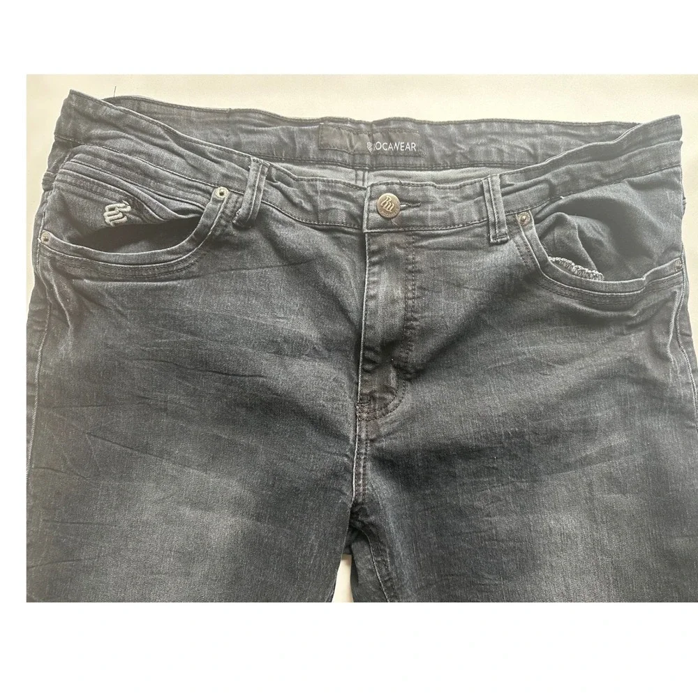 Rocawear Mens Jeans W38 x L32 Distressed Wash Blue Denim Straight Leg